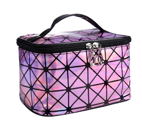 Holographic Large Cosmetic Bag - Pink