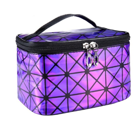 Holographic Large Cosmetic Bag - Purple