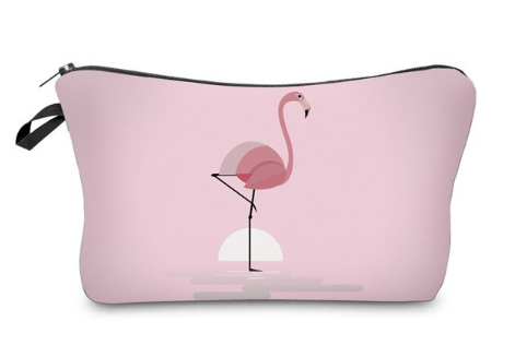 Pink Flamingo Small Makeup Bag