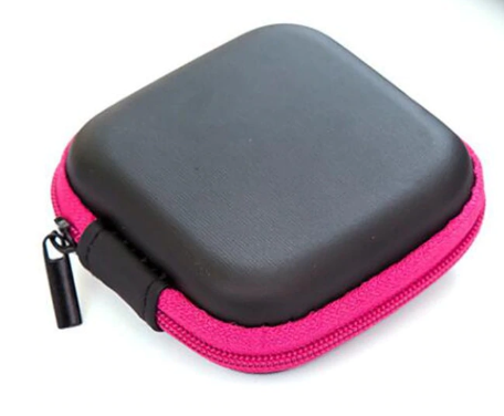 Small Gadget Case - Black/Pink